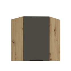 Szafka górna narożna 60 x 60 cm CALIA GN-72 1F (45°) GRAFIT MAT / DĄB ARTISAN z powłoką ANTI FINGERPRINT