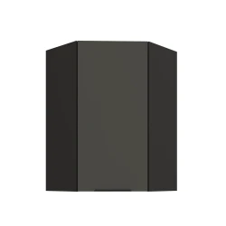 Szafka górna narożna 60 x 60 cm CALIA GN-90 1F (45°) GRAFIT MAT / CZARNY   z powłoką ANTI FINGERPRINT