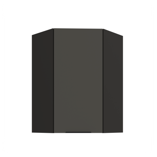 Przejdź do produktu Szafka górna narożna 60 x 60 cm CALIA GN-90 1F (45°) GRAFIT MAT / CZARNY   z powłoką ANTI FINGERPRINT