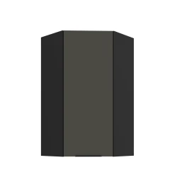 Szafka górna narożna 60 x 60 cm CALIA GN-108 1F (45°) GRAFIT MAT / CZARNY z powłoką ANTI FINGERPRINT