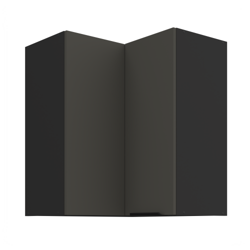 Przejdź do produktu Szafka górna narożna 60 x 60 cm CALIA GN-72 2F (90°) GRAFIT MAT / CZARNY z powłoką ANTI FINGERPRINT
