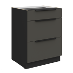 Szafka dolna CALIA 60 D 3S PREMIUM BOX - GRAFIT MAT / CZARNY z powłoką ANTI FINGERPRINT