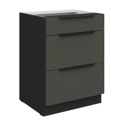 Szafka dolna CALIA 60 D 3S PREMIUM BOX - GRAFIT MAT / CZARNY z powłoką ANTI FINGERPRINT