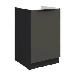 Szafka dolna CALIA 50 ZL 1F BB zabudowa pod zlew GRAFIT MAT / CZARNY z powłoką ANTI FINGERPRINT
