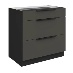 Szafka dolna CALIA 80 D 3S PREMIUM BOX GRAFIT MAT / CZARNY z powłoką ANTI FINGERPRINT