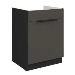 Szafka dolna CALIA 60 ZL 1S BB zabudowa pod zlew GRAFIT MAT / CZARNY z powłoką ANTI FINGERPRINT