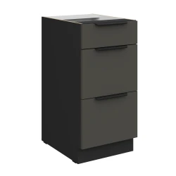 Szafka dolna CALIA 40 D 3S BB PREMIUM BOX CRYSTAL GRAFIT MAT / CZARNY z powłoką ANTI FINGERPRINT
