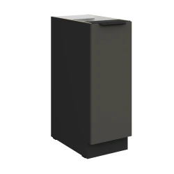Szafka dolna 30 cm CALIA 30 D CARGO BB wysuwana z koszem GRAFIT MAT / CZARNY z powłoką ANTI FINGERPRINT