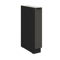 Szafka dolna 15 cm CALIA 15 D CARGO BB wysuwana z koszem GRAFIT MAT/ CZARNY z powłoką ANTI FINGERPRINT