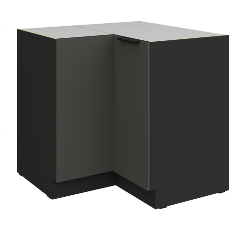 Przejdź do produktu Szafka dolna narożna CALIA  90x90 cm 2F BB GRAFIT MAT / CZARNY z powłoką ANTI FINGERPRINT