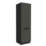 Szafka kuchenna słupek CALIA 60 DK-210 2F GRAFIT MAT / CZARNY z powłoką ANTI FINGERPRINT