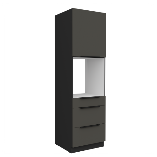 Przejdź do produktu Szafka kuchenna słupek CALIA 60 DPS-210 3S 1F GRAFIT MAT / CZARNY z powłoką ANTI FINGERPRINT