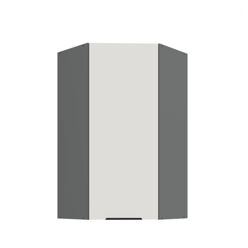 Przejdź do produktu Szafka górna narożna 60 x 60 cm CALIA GN-108 1F (45°) CRYSTAL WHITE / ANTRACYT z powłoką ANTI FINGERPRINT