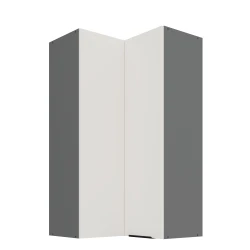 Szafka górna narożna 60 x 60 cm CALIA GN-108 2F (90°) CRYSTAL WHITE / ANTRACYT z powłoką ANTI FINGERPRINT
