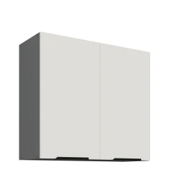 Szafka górna 80 cm CALIA 80 G-72 2F CRYSTAL WHITE / ANTRACYT z powłoką ANTI FINGERPRINT