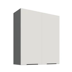 Szafka górna 80 cm CALIA 80 G-90 2F CRYSTAL WHITE / ANTRACYT z powłoką ANTI FINGERPRINT