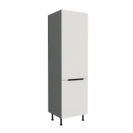 Szafka kuchenna słupek CALIA 60 DK-210 2F CRYSTAL WHITE / ANTRACYT z powłoką ANTI FINGERPRINT