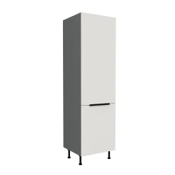 Szafka kuchenna słupek CALIA 60 DK-210 2F CRYSTAL WHITE / ANTRACYT z powłoką ANTI FINGERPRINT