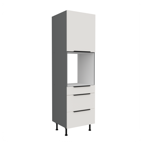 Przejdź do produktu Szafka kuchenna słupek CALIA 60 DPS-215 3S 1F CRYSTAL WHITE / ANTRACYT z powłoką ANTI FINGERPRINT