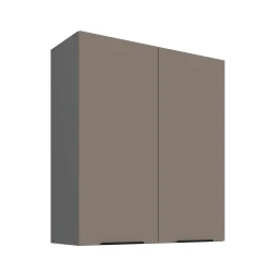 Szafka górna 80 cm CALIA 80 G-90 2F SANDGRAU SZARY / ANTRACYT z powłoką ANTI FINGERPRINT