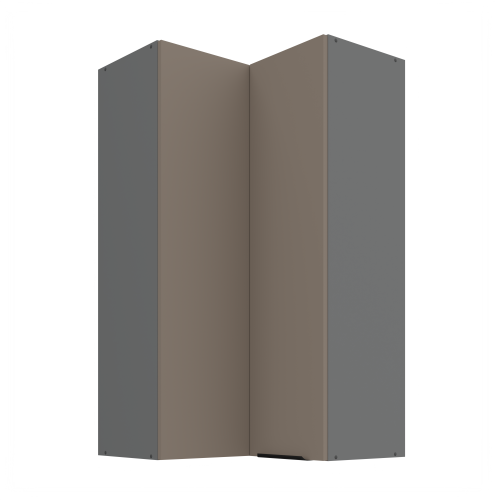 Przejdź do produktu Szafka górna narożna 60 x 60 cm CALIA GN-108 2F (90°) SANDGRAU SZARY / ANTRACYT z powłoką ANTI FINGERPRINT
