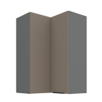 Szafka górna narożna 60 x 60 cm CALIA GN-90 2F (90°) SANDGRAU SZARY / ANTRACYT z powłoką ANTI FINGERPRINT
