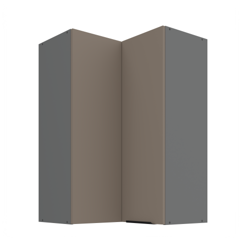 Przejdź do produktu Szafka górna narożna 60 x 60 cm CALIA GN-90 2F (90°) SANDGRAU SZARY / ANTRACYT z powłoką ANTI FINGERPRINT