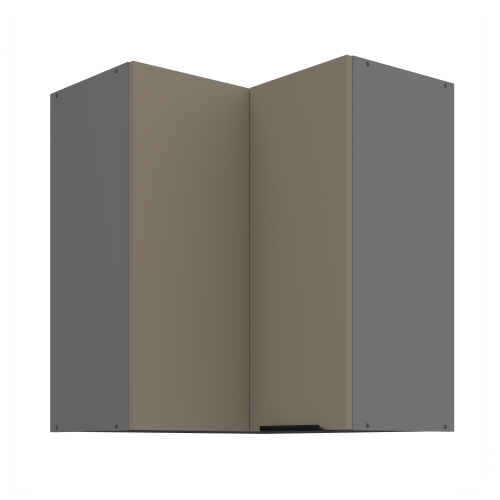 Przejdź do produktu Szafka górna narożna 60 x 60 cm CALIA GN-72 2F (90°) SANDGRAU SZARY / ANTRACYT z powłoką ANTI FINGERPRINT