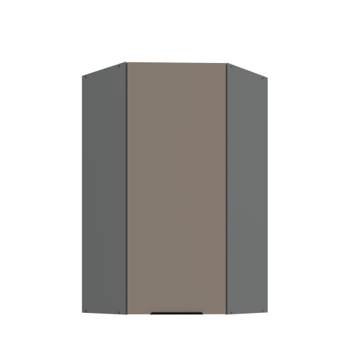 Przejdź do produktu Szafka górna narożna 60 x 60 cm CALIA GN-108 1F (45°) SANDGRAU SZARY / ANTRACYT z powłoką ANTI FINGERPRINT