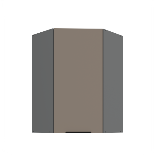 Przejdź do produktu Szafka górna narożna 60 x 60 cm CALIA GN-90 1F (45°) SANDGRAU SZARY / ANTRACYT z powłoką ANTI FINGERPRINT