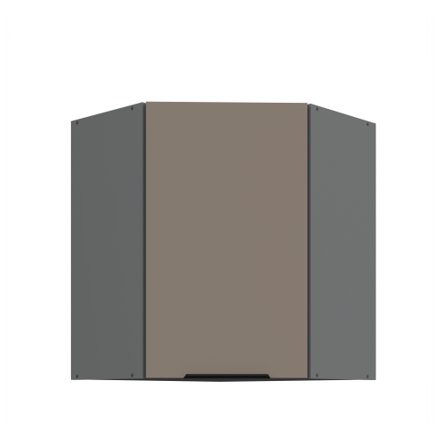 Przejdź do produktu Szafka górna narożna 60 x 60 cm CALIA GN-72 1F (45°) SANDGRAU SZARY / ANTRACYT z powłoką ANTI FINGERPRINT