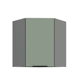 Szafka górna narożna 60 x 60 cm CALIA GN-72 1F (45°) AQUAMARINE / ANTRACYT z powłoką ANTI FINGERPRINT