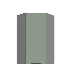 Szafka górna narożna 60 x 60 cm CALIA GN-108 1F (45°) AQUAMARINE / ANTRACYT z powłoką ANTI FINGERPRINT