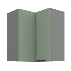 Szafka górna narożna 60 x 60 cm CALIA GN-72 2F (90°) AQUAMARINE / ANTRACYT z powłoką ANTI FINGERPRINT
