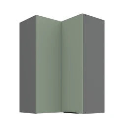 Szafka górna narożna 60 x 60 cm CALIA GN-90 2F (90°) AQUAMARINE / ANTRACYT z powłoką ANTI FINGERPRINT