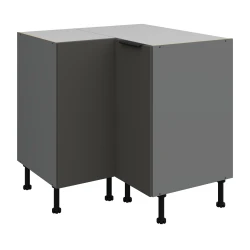 Szafka dolna narożna CALIA  90x90 cm 2F BB GRAFIT / ANTRACYT z powłoką ANTI FINGERPRINT