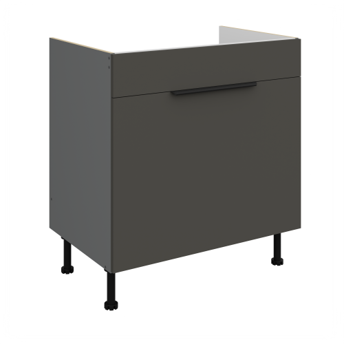 Przejdź do produktu Szafka dolna CALIA 80 ZL 1S BB zabudowa pod zlew  GRAFIT / ANTRACYT z powłoką ANTI FINGERPRINT
