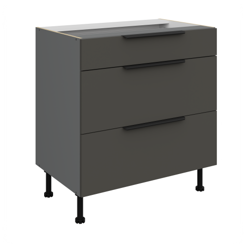 Przejdź do produktu Szafka dolna CALIA 80 D 3S PREMIUM BOX GRAFIT / ANTRACYT z powłoką ANTI FINGERPRINT