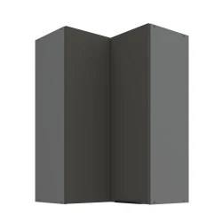 Szafka górna narożna 60 x 60 cm CALIA GN-90 2F (90°) GRAFIT / ANTRACYT z powłoką ANTI FINGERPRINT