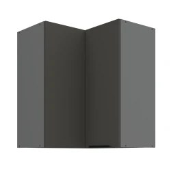 Szafka górna narożna 60 x 60 cm CALIA GN-72 2F (90°) GRAFIT / ANTRACYT z powłoką ANTI FINGERPRINT