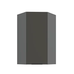 Szafka górna narożna 60 x 60 cm CALIA GN-108 1F (45°) GRAFIT / ANTRACYT z powłoką ANTI FINGERPRINT
