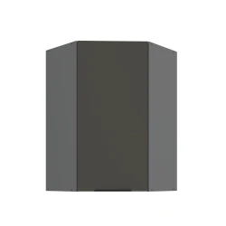 Szafka górna narożna 60 x 60 cm CALIA GN-90 1F (45°)  GRAFIT / ANTRACYT z powłoką ANTI FINGERPRINT