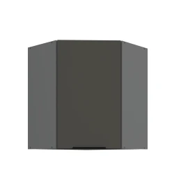 Szafka górna narożna 60 x 60 cm CALIA GN-72 1F (45°) GRAFIT / ANTRACYT z powłoką ANTI FINGERPRINT
