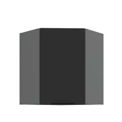 Szafka górna narożna 60 x 60 cm CALIA GN-72 1F (45°) CZARNY MAT / ANTRACYT z powłoką ANTI FINGERPRINT