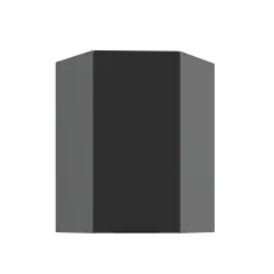 Szafka górna narożna 60 x 60 cm CALIA GN-90 1F (45°)  CZARNY MAT / ANTRACYT z powłoką ANTI FINGERPRINT