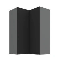 Szafka górna narożna 60 x 60 cm CALIA GN-90 2F (90°) CZARNY MAT / ANTRACYT z powłoką ANTI FINGERPRINT