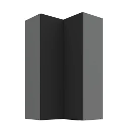 Szafka górna narożna 60 x 60 cm CALIA GN-108 2F (90°)  CZARNY MAT / ANTRACYT z powłoką ANTI FINGERPRINT