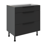 Szafka dolna CALIA 80 D 3S PREMIUM BOX CZARNY MAT / ANTRACYT z powłoką ANTI FINGERPRINT