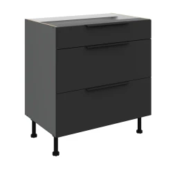 Szafka dolna CALIA 80 D 3S PREMIUM BOX CZARNY MAT / ANTRACYT z powłoką ANTI FINGERPRINT