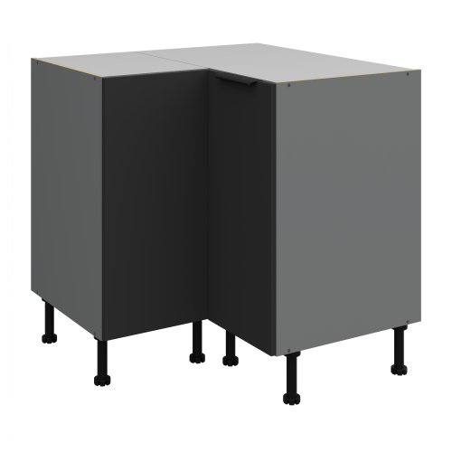 Przejdź do produktu Szafka dolna narożna CALIA  90x90 cm 2F BB CZARNY MAT / ANTRACYT z powłoką ANTI FINGERPRINT